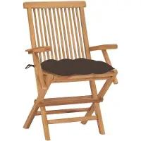 The Living Store Gartenstühle mit Taupe Kissen 2 Stk. Massivholz Teak