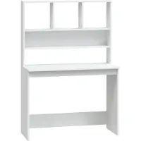 The Living Store Schreibtisch mit Regal Weiß 102x45x148 cm Holzwerkstoff