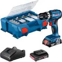 Bosch Akku-Schlagbohrschrauber GSB 18V-45, 2 x GBA 18V 2.0Ah in L-Case Pick & Click