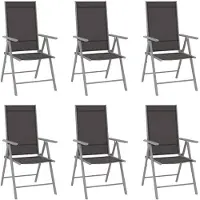 vidaXL Klappstühle, 6 Stück, Textilene, Schwarz