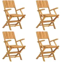 vidaXL Klappstühle, 4 Stück, 55 x 61 x 90 cm, Massivholz Teak