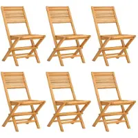 vidaXL Klappstühle, 6 Stück, 47 x 62 x 90 cm, Massivholz Teak