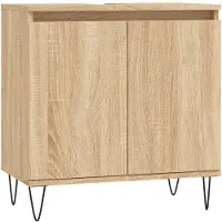 vidaXL Badschrank Sonoma-Eiche 58x33x60 cm Holzwerkstoff