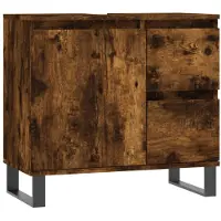 vidaXL Badschrank Räuchereiche 65x33x60 cm Holzwerkstoff