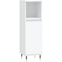 vidaXL Badschrank Weiß 30x30x100 cm Holzwerkstoff