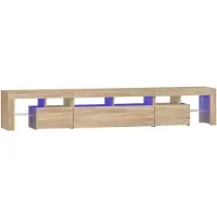 The Living Store TV-Schrank mit LED-Leuchten Sonoma-Eiche 230x36,5x40 cm