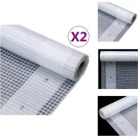 vidaXL Gitter-Abdeckplanen 2 Stk. 260 g/m² 3x6 m Weiß - Planen