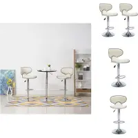 vidaXL Barhocker 2 Stk. Creme Kunstleder - Barhocker