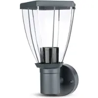 V-TAC VT-835 Gartenwandleuchte mit Blick nach oben Edelstahl dunkelgrau Körper Halter E27 IP44 - sku 8628