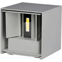 V-TAC VT-759 5W LED-Wandleuchte, quadratisch, doppelter, verstellbarer Lichtkegel, 4000K, satiniertes Grau, Schutzart IP65, Artikelnummer 217089