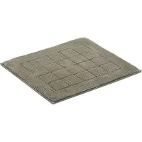 Vossen Badematte "Exclusive" Gr. 2, grau (pepplestone), H:20mm, Baumwolle, Badematten, Badematte, Badteppich, Uni-Farben, Karo Muster, Hoch-Tief Effekt, reine Baumwolle