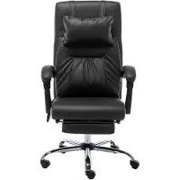 The Living Store Massage-Bürostuhl Schwarz Kunstleder