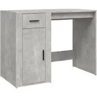 The Living Store Schreibtisch Betongrau 100x49x75 cm Holzwerkstoff
