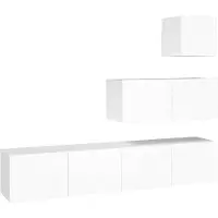 The Living Store 4-tlg. TV-Schrank-Set Weiß Holzwerkstoff