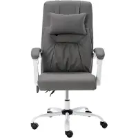 The Living Store Massage-Bürostuhl Grau Kunstleder