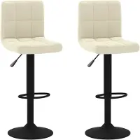 The Living Store Barhocker 2 Stk. Creme Samt