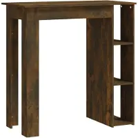 The Living Store Bartisch mit Regal Räuchereiche 102x50x103,5 cm Holzwerkstoff