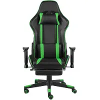 The Living Store Gaming-Stuhl mit Fußstütze Drehbar Grün PVC