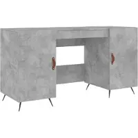 The Living Store Schreibtisch Betongrau 140x50x75 cm Holzwerkstoff