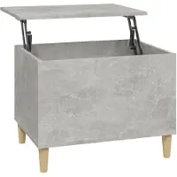 The Living Store Couchtisch Betongrau 60x44,5x45 cm Holzwerkstoff