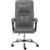 The Living Store Massage-Bürostuhl Anthrazit Kunstleder