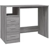 The Living Store Schreibtisch mit Schubladen Grau Sonoma 102x50x76 cm