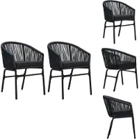 vidaXL Gartenstühle 2 Stk. Schwarz PE-Rattan - Gartenstühle