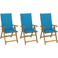vidaXL Klappstühle 3 Stk. mit Auflagen Massivholz Akazie