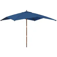 vidaXL Sonnenschirm mit Holzmast Azurblau 300x300x273 cm