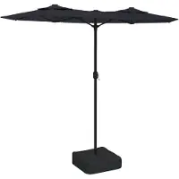 vidaXL Doppel-Sonnenschirm Schwarz 316x145 cm