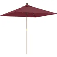 vidaXL Sonnenschirm mit Holzmast Bordeauxrot 198x198x231 cm