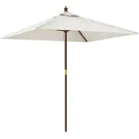 vidaXL Sonnenschirm mit Holzmast Sandfarben 198x198x231 cm