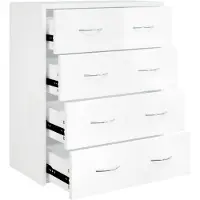 vidaXL Kommode mit 4 Schubladen 60x30,5x71 cm Hochglanz-Weiß
