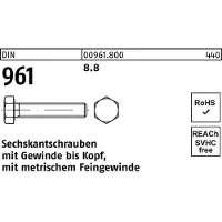 Reyher DIN 961 Stahl 8.8 blank M 14x1,5x50 - Sechskantschrauben, Feingewinde bis annähernd Kopf