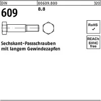 Reyher DIN 609 - Stahl 8.8 blank - M 12x60 - Sechskant-Passschrauben mit langem Gewindezapfen