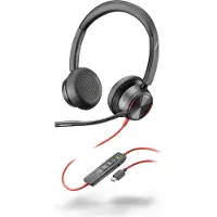 HP Poly Poly Blackwire 8225 USB-C Stereo-Headset + USB-C/A-Adapter, Kabelgebunden, Büro/Callcenter, 187 g, Kopfhörer, Schwarz