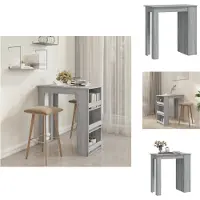 vidaXL Bartisch mit Regal Grau Sonoma 102x50x103,5cm Holzwerkstoff - Esstische