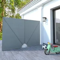 The Living Store Faltbarer Terrassen-Seitenfächer Grau 240 × 160 cm