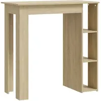The Living Store Bartisch mit Regal Sonoma-Eiche 102x50x103,5 cm Holzwerkstoff