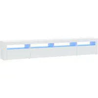 The Living Store TV-Schrank mit LED-Leuchten Weiß 240x35x40 cm