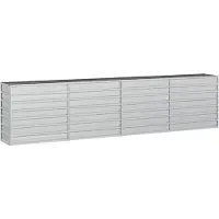 vidaXL Garten-Hochbeet 320x40x77 cm Verzinkter Stahl Silber