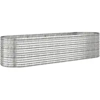 vidaXL Hochbeet Verzinkter Stahl 296x80x68 cm Silbern