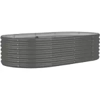 vidaXL Hochbeet Verzinkter Stahl 152x80x36 cm Grau