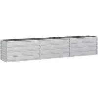 vidaXL Garten-Hochbeet 240x40x45 cm Verzinkter Stahl Silber