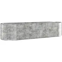vidaXL Hochbeet Verzinkter Stahl 322x100x68 cm Silbern