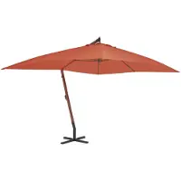 vidaXL Ampelschirm mit Holz-Mast 400x300 cm Terrakotta