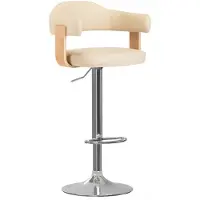 The Living Store Barhocker 2 Stk. Creme Bugholz und Kunstleder