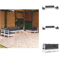 vidaXL 8-tlg. Garten-Lounge-Set mit Kissen Kiefer Massivholz - Gartenmöbel-Sets