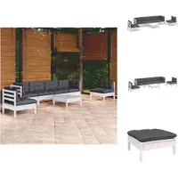 vidaXL 7-tlg. Garten-Lounge-Set mit Kissen Kiefer Massivholz - Gartenmöbel-Sets