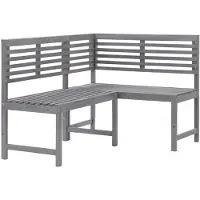 vidaXL Garten-Eckbank Grau 140 cm Massivholz Akazie